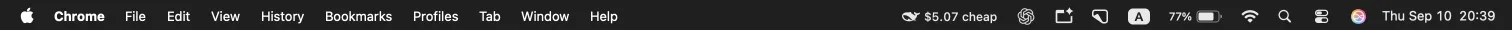 DeepSeekBar in the macOS menu bar