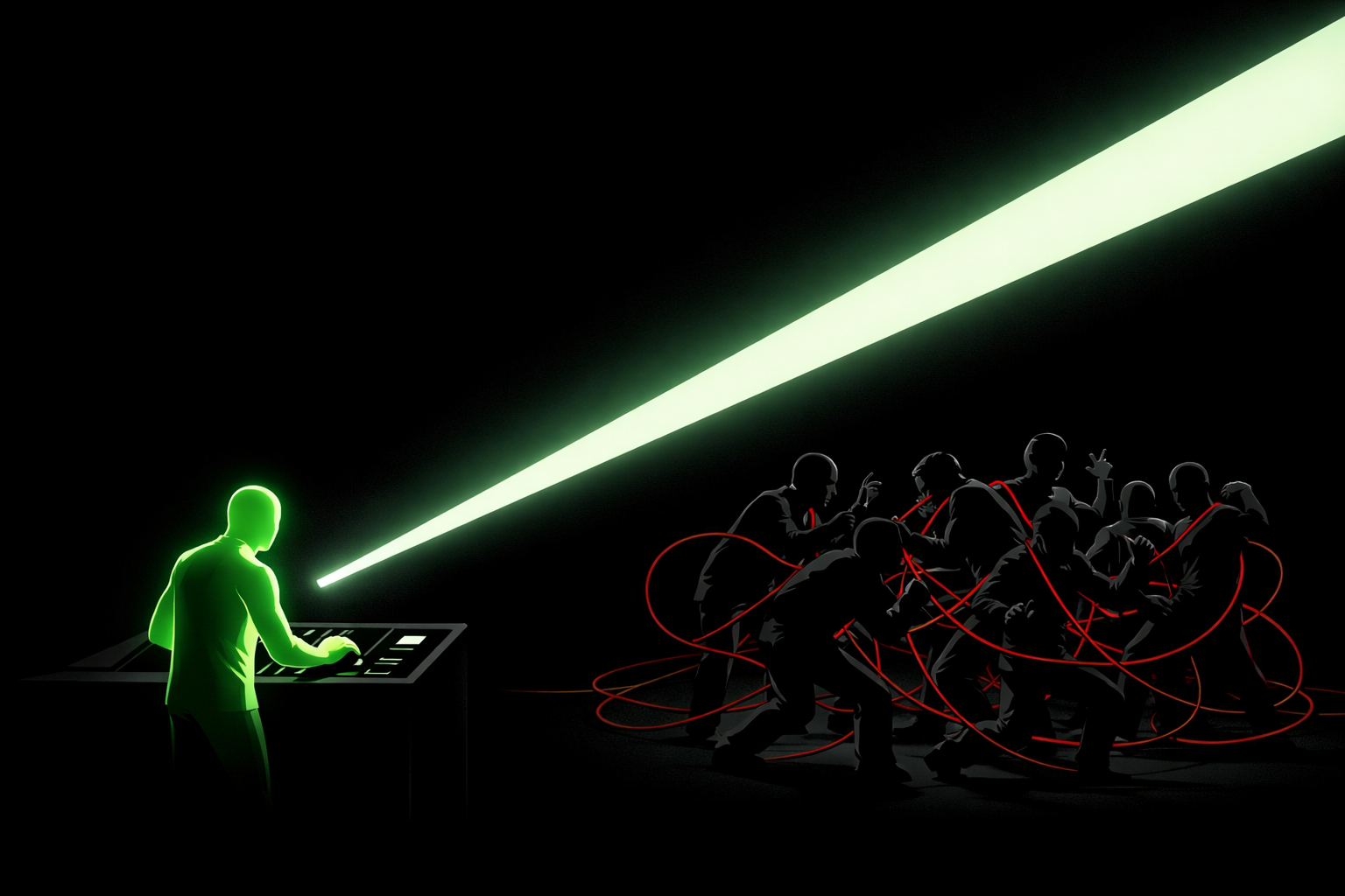 One agent with a manager vs seven agents in chaos